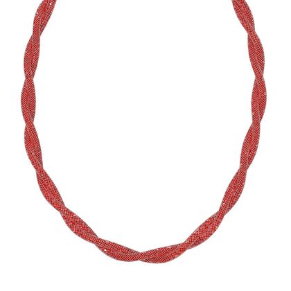 Rosa Kristall Halskette, ca. 50 cm + 5 cm Extender, Rot