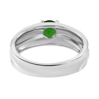 Nat&uuml;rlicher Chromdiopsid Ring, 925 Silber rhodiniert (Gr&ouml;&szlig;e 20.00) ca. 0.55 ct