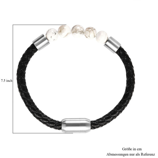 Wei&szlig;es Howlit-Armband, ca. 20 cm, Edelstahl ca. 61,50 ct image number 6