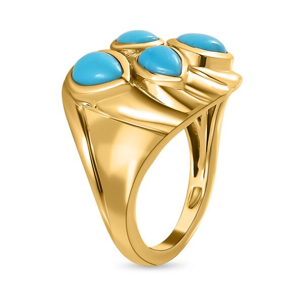 Amerikanischer, nat&uuml;rlicher Sleeping Beauty T&uuml;rkis Ring, 925 Silber Gelbgold Vermeil, (Gr&ouml;&szlig;e 17.00) ca. 2.05 ct image number 5