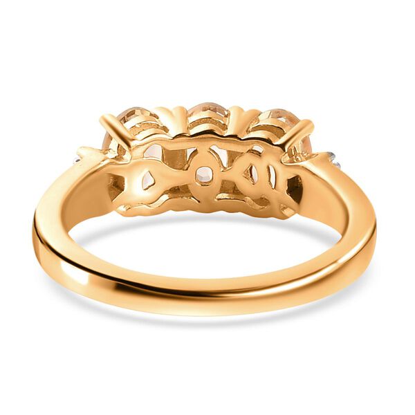 Kaiserlicher Topas und weißer Diamant-Ring, 925 Silber vergoldet  ca. 1,57 ct image number 6