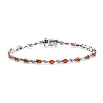 Mexikanischer Kirschfeuer-Opal Armband ca. 20 cm lange 925 Silber Platin-&Uuml;berzug 2.47 ct