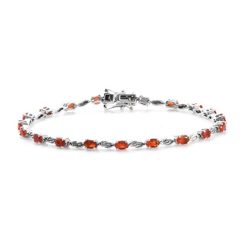Mexikanischer Kirschfeuer-Opal Armband ca. 20 cm lange 925 Silber Platin-Überzug 2.47 ct image number 0
