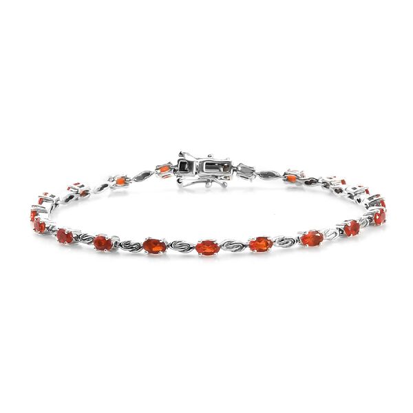 Mexikanischer Kirschfeuer-Opal Armband ca. 20 cm lange 925 Silber Platin-Überzug 2.47 ct image number 0