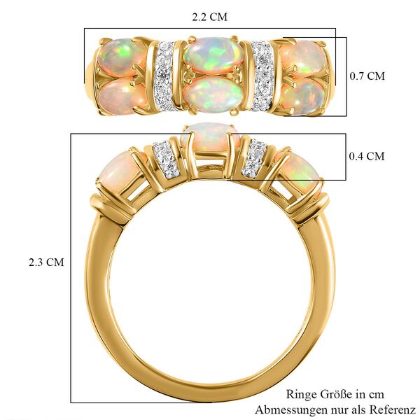 Nat&uuml;rlicher, &auml;thiopischer Welo Opal und Zirkon-Ring - 1,19 ct. image number 7