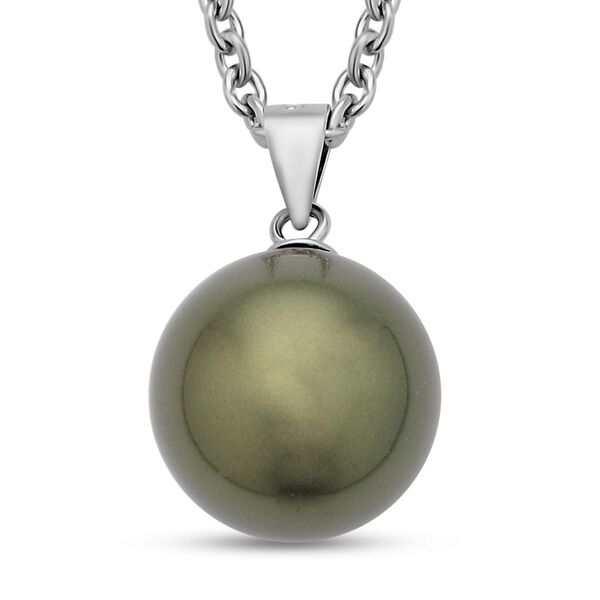 2er Set, Grüne Muschelperlen-Anhänger mit 50 cm Kette und Ohrringe- 45 Ct. image number 3