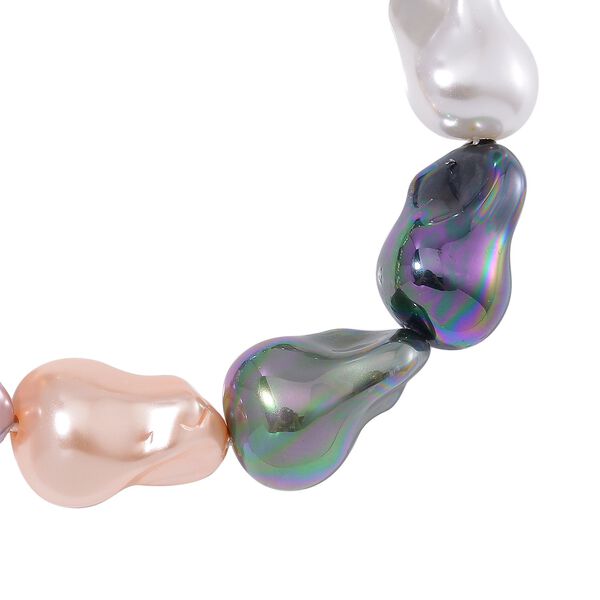 Mehrfarbige Muschelkernperle 50cm Halskette und 21,5cm Armband image number 10