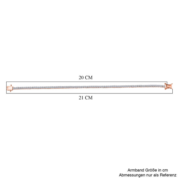 LUXURIANT SGL zertifiziertes VS-EF Labor Diamant 20cm Armband, 925 Silber 750 Ros&eacute;gold Vermeil - 4 ct. image number 4