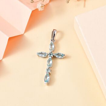 Paraiba-Apatit Anh&auml;nger 925 Silber platiniert ca. 1.24 ct