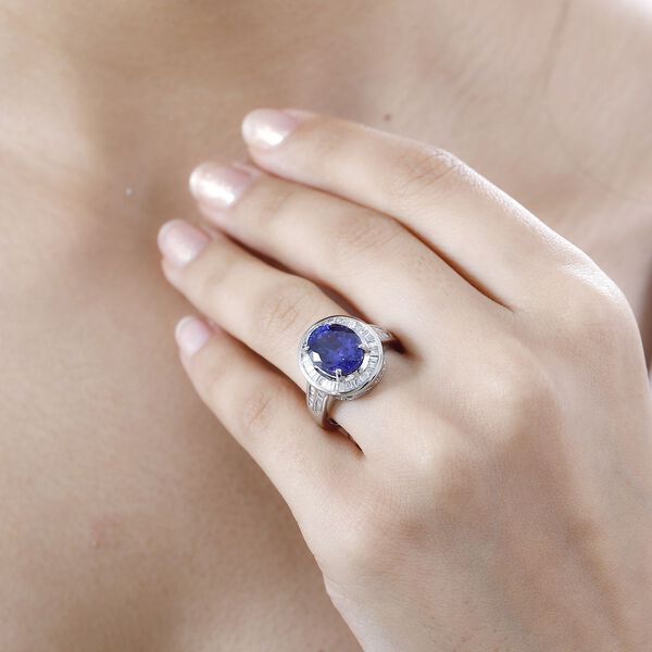 RHAPSODY AAAA Tansanit und VS Diamant Ring in 950 Platin - 5,59 ct. image number 9