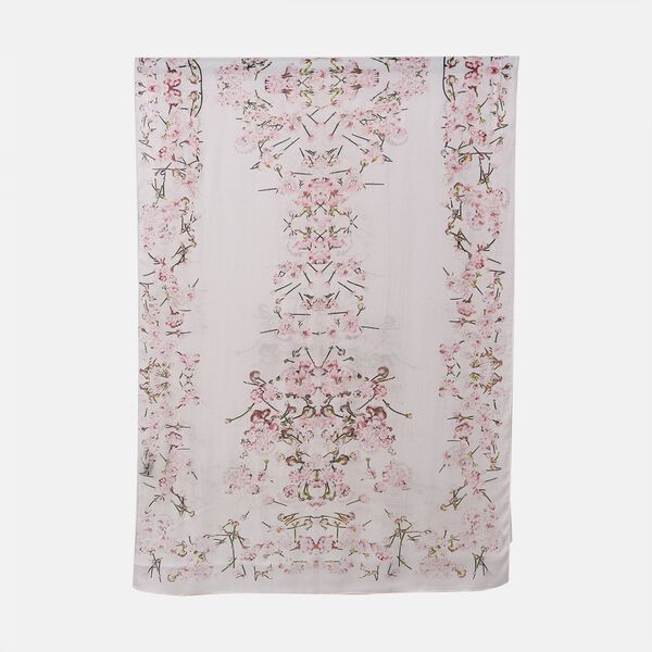 LA MAREY - 100% Maulbeeren-Seidenschal, Chiffon, 60x170 cm, Wei&szlig; image number 10