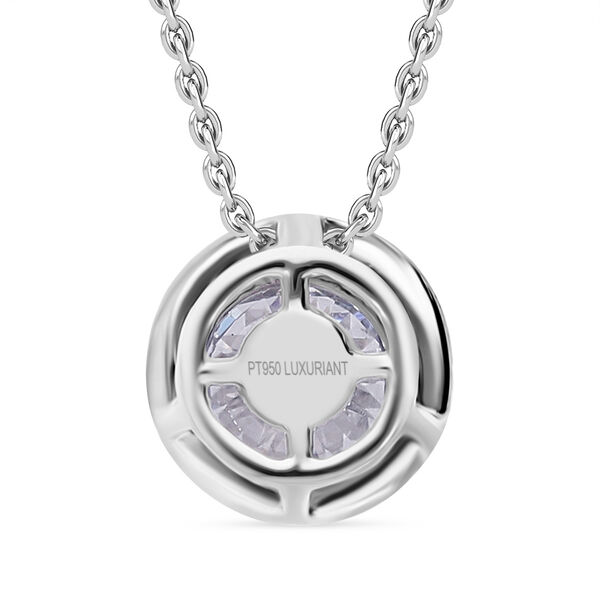 LUXURIANT SGL zertifizierter VS-EF Labor Diamant Anh&auml;nger mit 50cm Kette in 950 Platin - 1 ct. image number 4