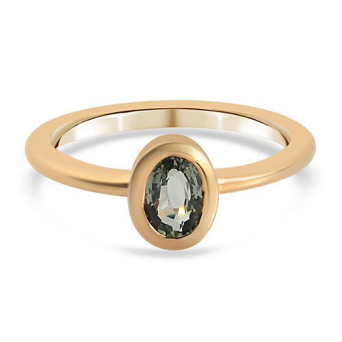 Grüner Saphir Solitär-Ring, 925 Silber vergoldet, 0,61 ct. image number 0