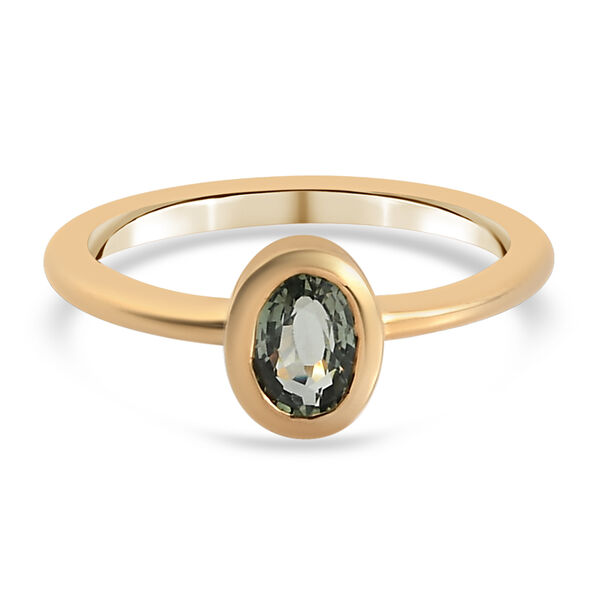 Grüner Saphir Solitär-Ring, 925 Silber vergoldet, 0,61 ct. image number 0