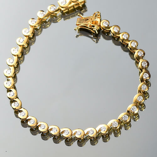 LUXURIANT DIAMOND- SI Labor Diamant 19cm Armband, 925 Silber 750 Gelbgold Vermeil - 2,51 ct. image number 2