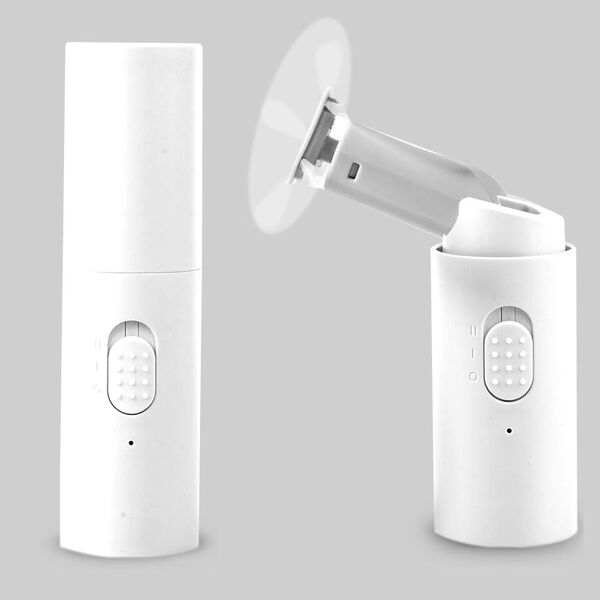 Tragbarer und wiederaufladbarer Mini-Ventilator mit Powerbank, Weiß image number 0