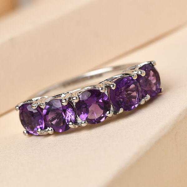 Nat&uuml;rlicher, marokkanischer Amethyst-Ring, 925 Silber platiniert  ca. 2,35 ct image number 2