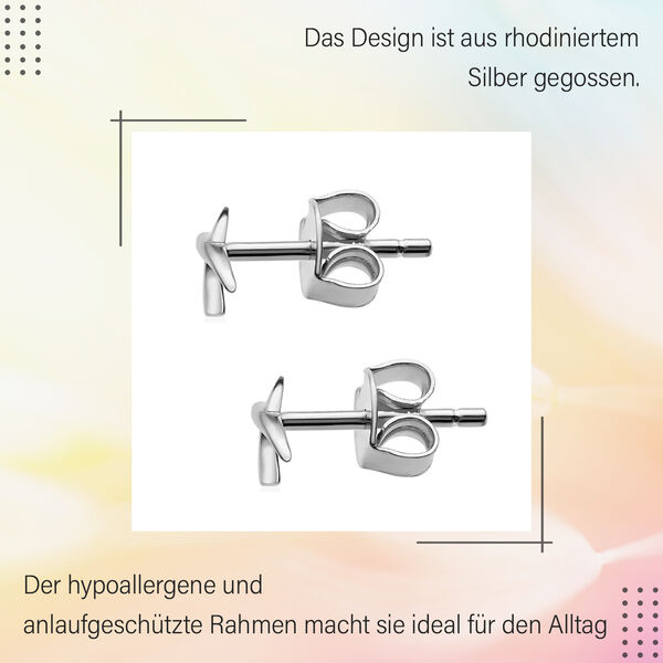 Molto Kiss Stacking Ohrstecker in rhodiniertem Silber image number 8