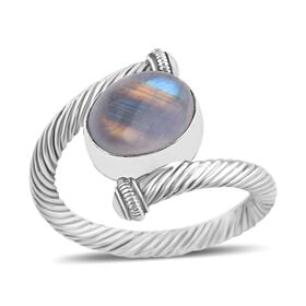 Royal Bali Kollektion- Regenbogen Mondstein Ring - 5,85 ct.