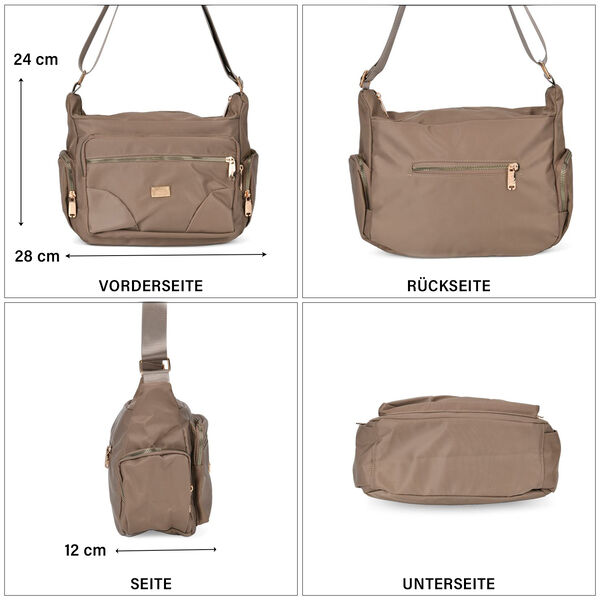 Stylische Umhängetasche mit verstellbarem Gurt und RFID-Schutz, Beige image number 5
