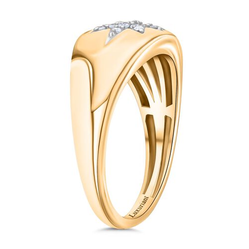 Lab Grown Diamant SI Ring 925 Silber 750 Gelbgold Vermeil (Größe 17.00) ca. 0,15 ct image number 3