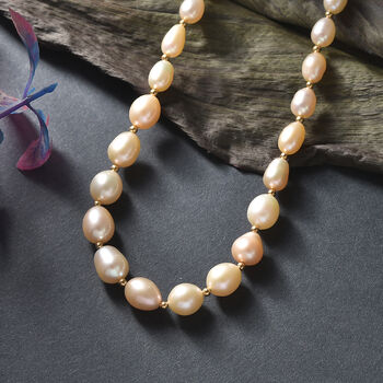 AA Pfirsich-S&uuml;&szlig;wasser Perle Halskette, 45cm