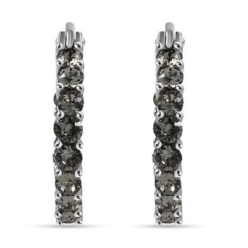 J Francis gefertigt mit SWAROVSKI- Schwarze Diamant Swarovski-Kristall Inside-Out-Creolen