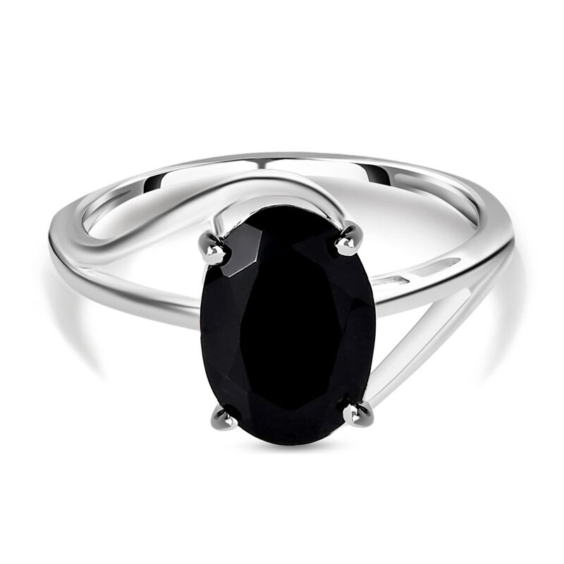 Schwarzer Spinell Ring 925 Silber (Größe 17.00) ca. 2.64 ct image number 0