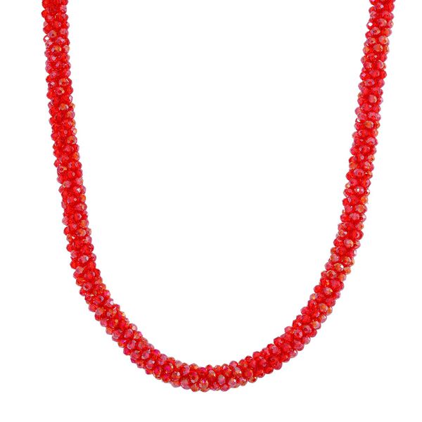 Rote Magie Farbe Kristall-Halskette, 50+5 cm image number 0