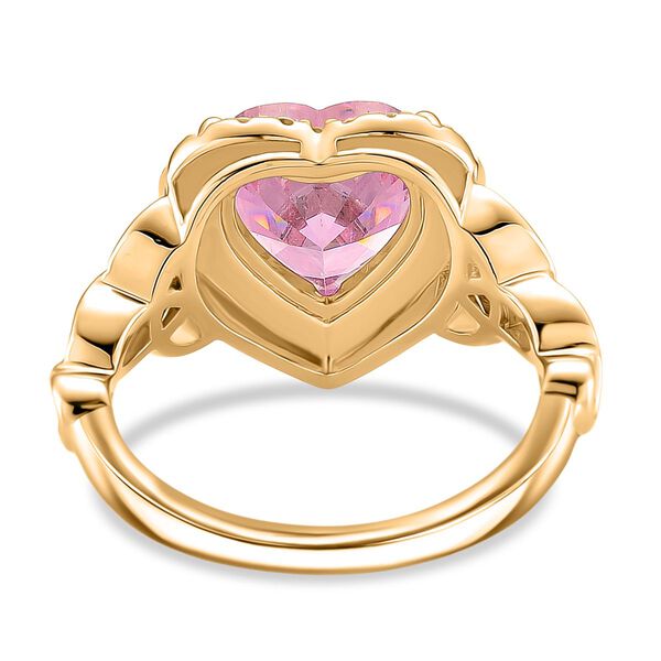 Rosa Zirkonia, Wei&szlig;er Zirkonia Ring Nickelfreies Messing vergoldet (Gr&ouml;&szlig;e 16.00) image number 5