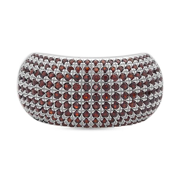 Roter Granat Ring, 925 Silber rhodiniert (Gr&ouml;&szlig;e 19.00) ca. 0,37 ct