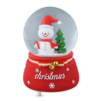 Schneekugel mit Musik und Lichter, 3xAAA Batterie (nicht inkl.), Gr&ouml;&szlig;e 15x10, Schneemann