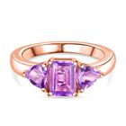 D'Joy AAA Rose De France Amethyst Ring 925 Silber 750 rosévergoldet (Größe 17.00) ca. 1,74 ct