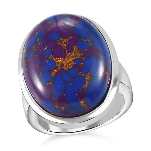 Lila T&uuml;rkis Ring, Edelstahl, (Gr&ouml;&szlig;e 16.00), ca. 16.09 ct image number 3