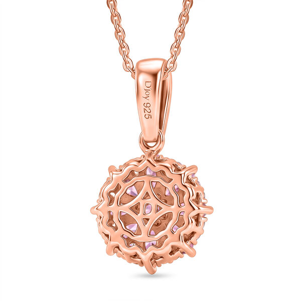 D'Joy Ilakaka Rosa Saphir (Fissure gef&uuml;llt) Schmuckset ca. 50 cm 925 Silber 750 Ros&eacute;gold vermeil ca. 2.10 ct image number 4