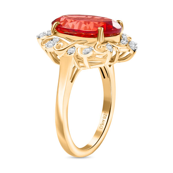 D'Joy Labor Padparadscha Saphir und Zirkon Ring - 8,43 ct. image number 4