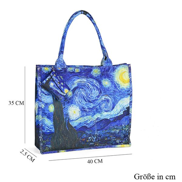 2er Set Shopper und Geldb&ouml;rse - Sternennacht Gem&auml;lde image number 6