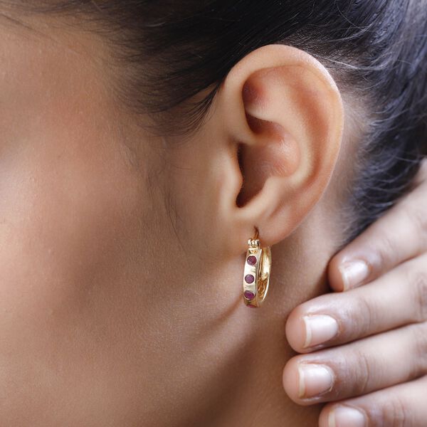 AA Afrikanische Rubin (Fissure gef&uuml;llt) Ohrringe - 1,63 ct. image number 3