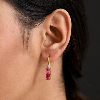 D'Joy Labor Padparadscha Saphir und Zirkon Ohrringe - 5,43 ct.