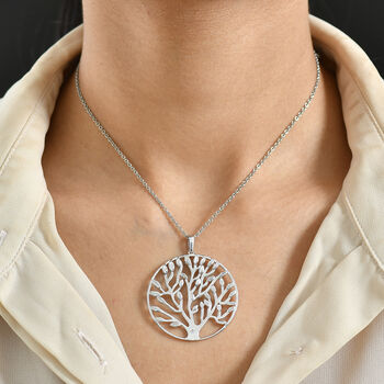 EverTrue Anh&auml;nger mit Diamantakzent und 50cm Kette in Silberton