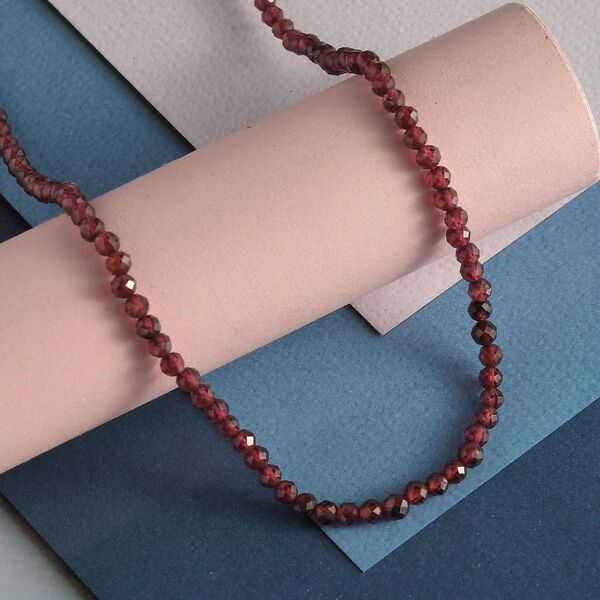 Rhodolith Granat Halskette, ca. 45 cm, 925 Silber ca. 40,70 ct image number 3