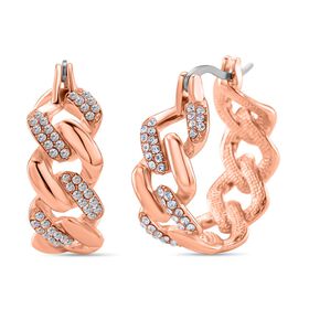 Weißer Kristall Ohrringe Nickelfreies Messing, Rosefarben