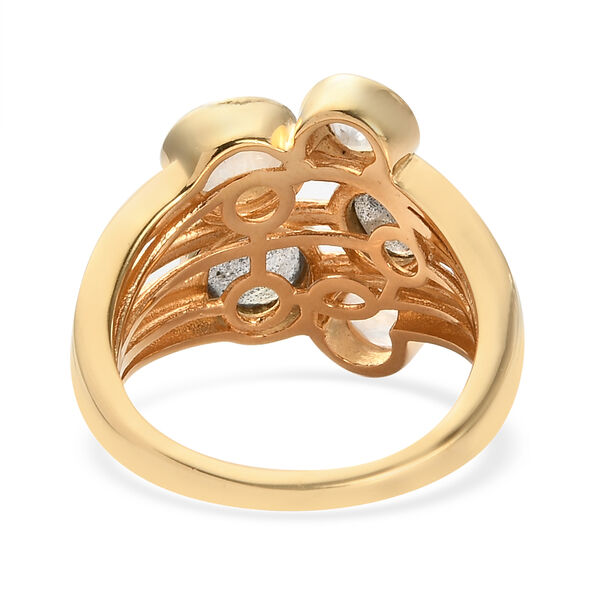 Regenbogen Mondstein und Labradorit-Ring - 2 ct. image number 6