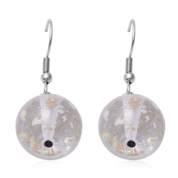 Murano-Stil Glas-Ohrringe und Kette, reiner Edelstahl, mehrfarbig image number 5