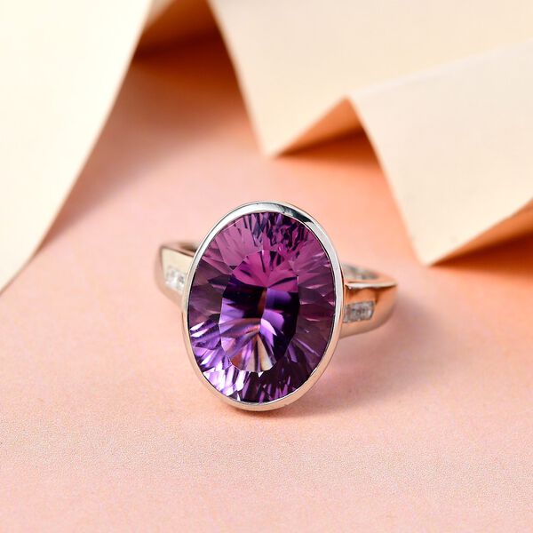 Afrikanischer Amethyst und Zirkon-Ring -9,07 ct. image number 2