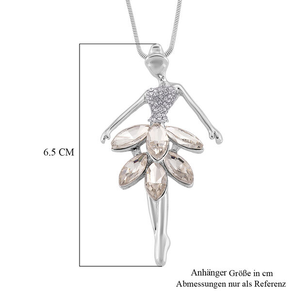 Wei&szlig;er Kristall Anh&auml;nger mit Kette ca. 63.5 cm + 5 cm Extender image number 6