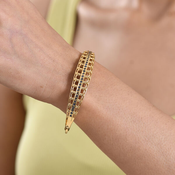 GP Royal Art D&eacute;co Kollektion- Kanchanaburi blauer Saphir Ring und halbe Creolen image number 18