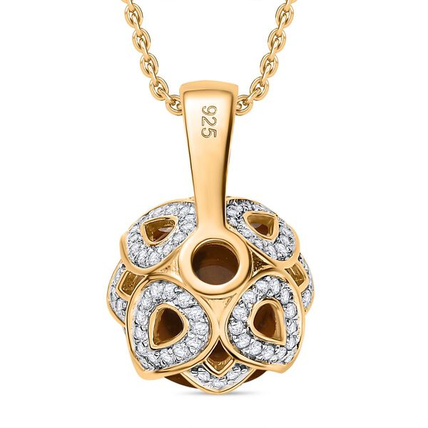 Citrin und Zirkon Anhänger mit 45cm Kette - 7,15 ct. image number 5