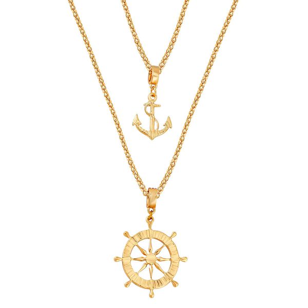 2er-Set - wei&szlig;e Kristall-Halskette in Goldton, 50 cm - 5 ct. image number 3