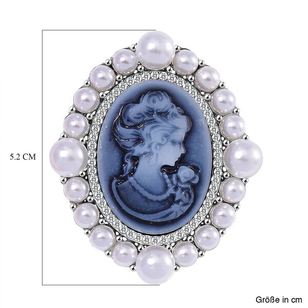 Kamee, Kunststoff Perle Brosche image number 5